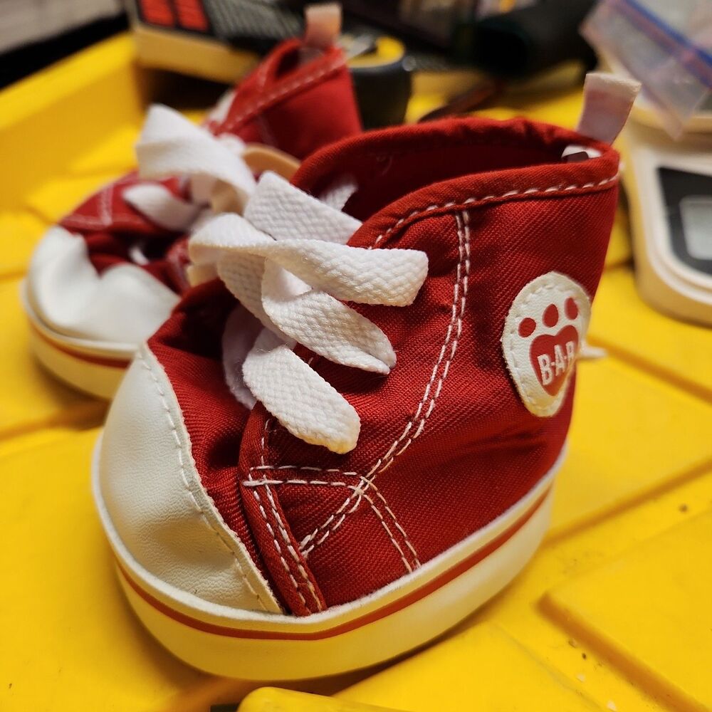 Build A Bear Sneaker Converse Style Red High Top Lace Sneaker